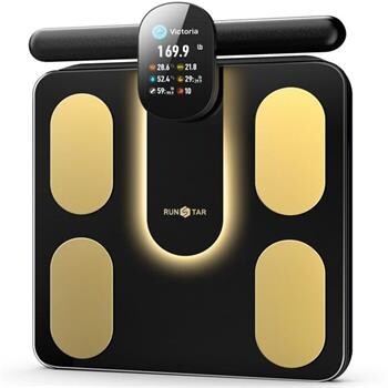 RunStar 8E SmartScan Pro Body Fat Scale, Diagnostická osobní chytrá váha, černá