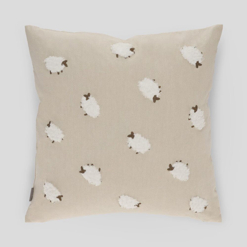 HOME & YOU Povlak na polštář vyšívaný beránci 45 x 45 cm