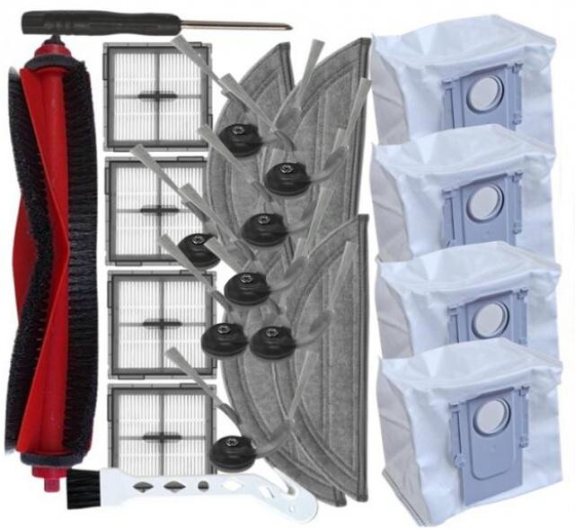 23ks Sada HEPA filtry, kartáče, mopy, sáčky pro ROBOROCK Q10 S5 Plus / Q10 VF+