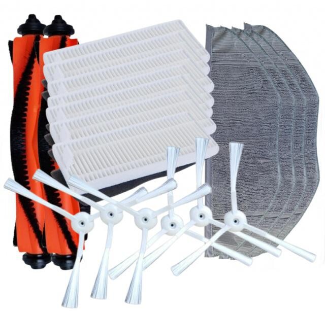 19ks Kartáče, HEPA fitry a mopy pro ROWENTA X-Plorer S95 a Xiaomi Mi Robot Vacuum Mop Essential G1
