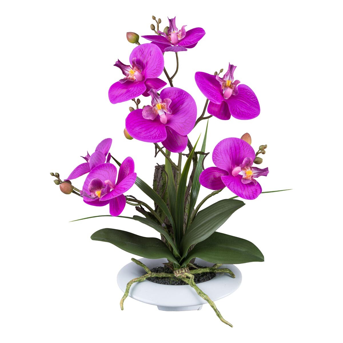 Gasper Umělá orchidej v keramickém květináči, 41 cm, fialová