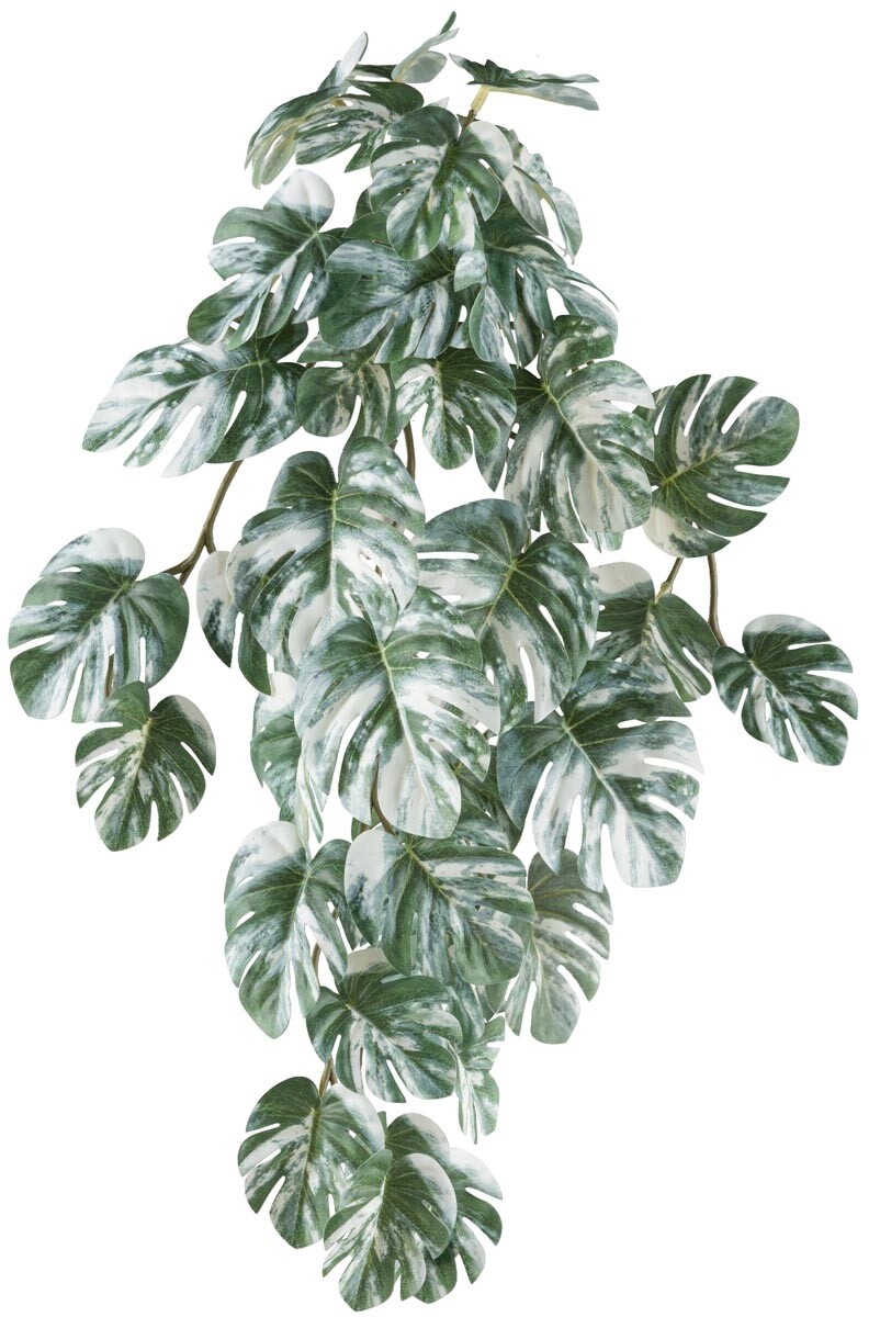 Gasper Umělý philodendron, 48 cm, zelený/bílý