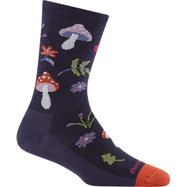 Dámské ponožky Darn Tough Shroom Bloom Crew Lightweight Velikost ponožek: 35-38 / Barva: černá