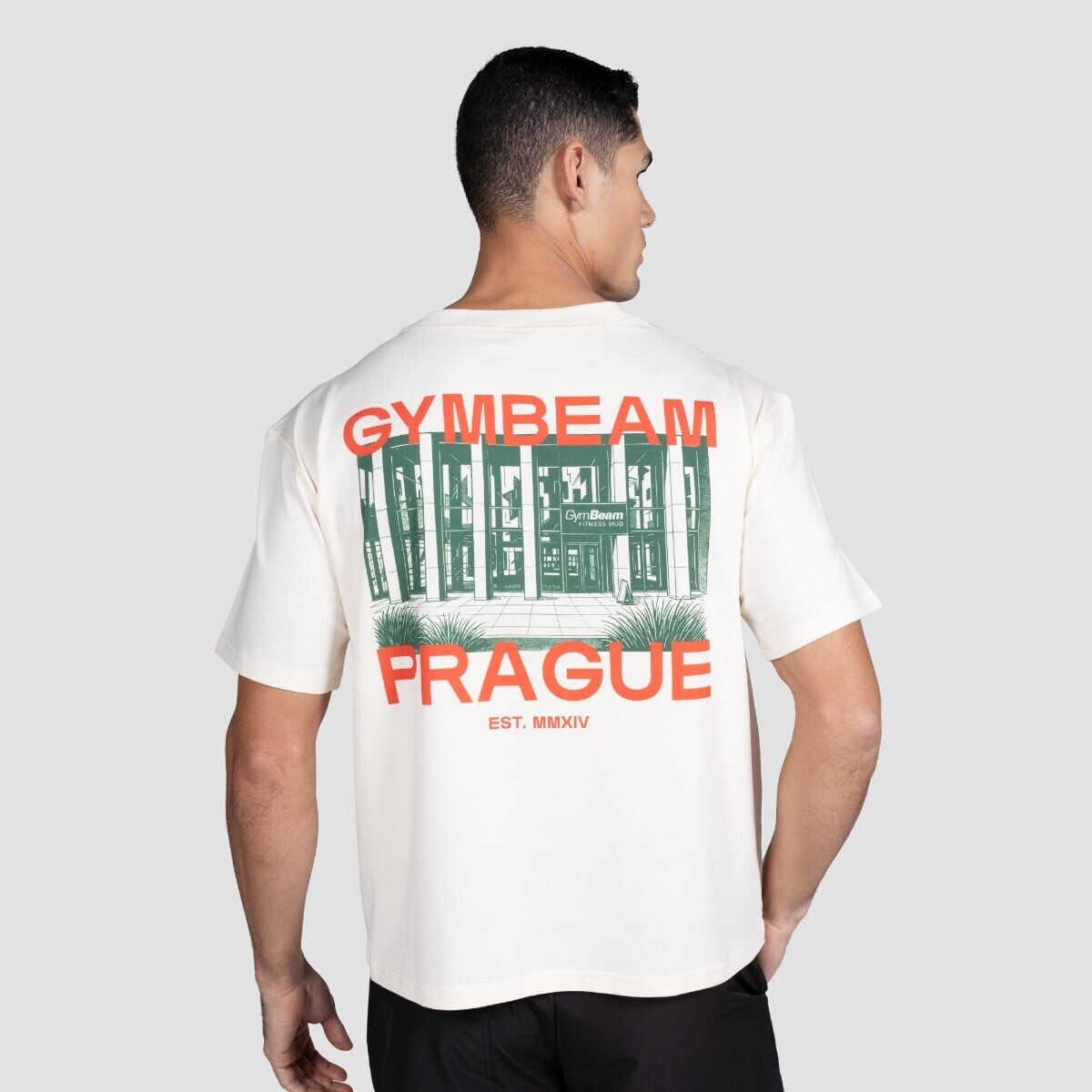 GymBeam Tričko Prague Cream