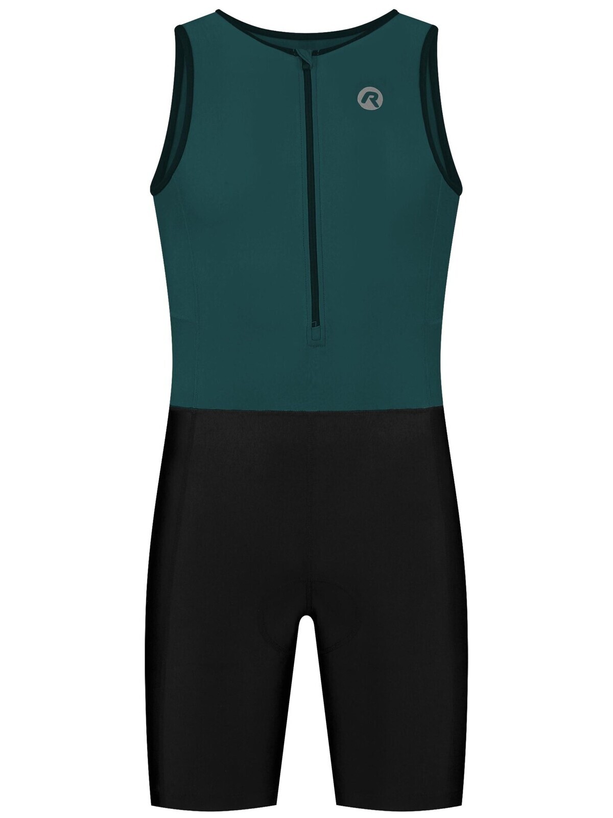Kombinéza na triatlon Rogelli FLORIDA bez rukávů, černo-modrozelená XS