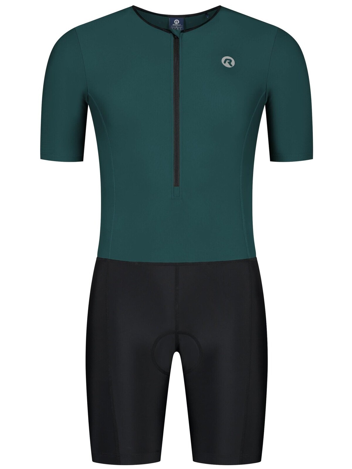 Kombinéza na triatlon Rogelli FLORIDA s rukávy, černo-modrozelená 2XL