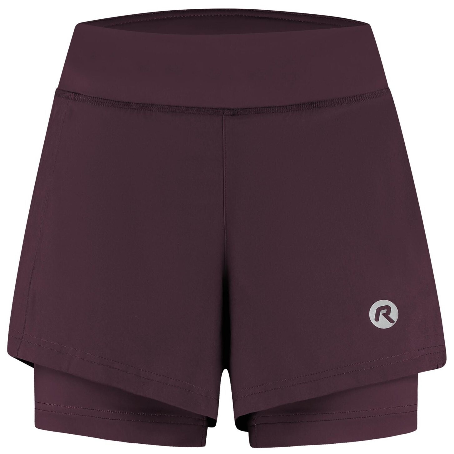Dámské běžecké šortky 2v1 Rogelli ESSENTIAL, fialovovínové 2XL