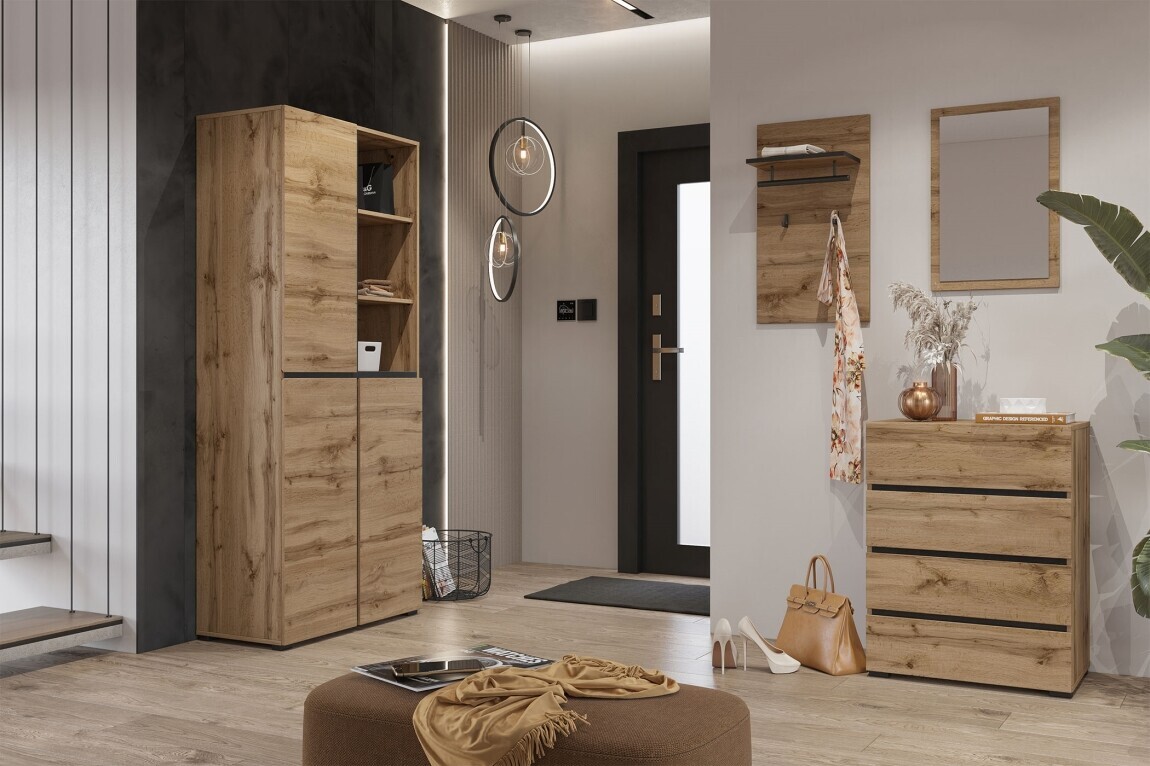 Předsíň BONIFACIO, dub wotan/černá