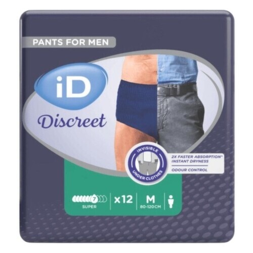 KALHOTKY ABSORPČNÍ ID PANTS FOR MEN LEVEL 4 SUPER MEDIUM 7 KAPEK BOKY 80-110CM,1 150ML,PRODYŠNÉ,12KS