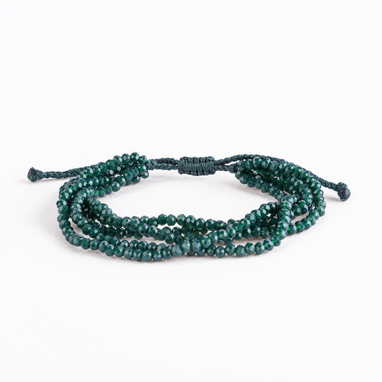 Náramek třpytivé korálky zelené