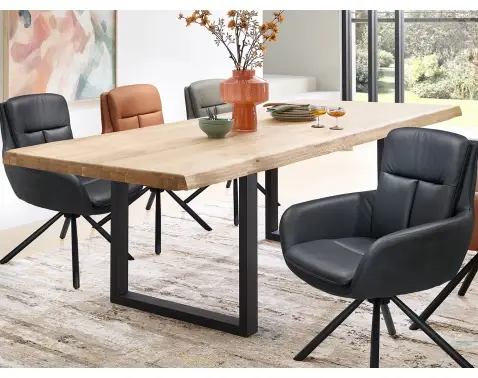 Jídelní stůl z dubového dřeva Chris U, 240x100 cm