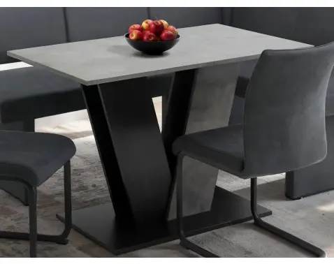 Jídelní stůl Judith 110x70 cm, černý/tmavý beton