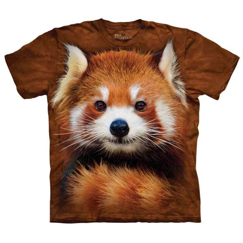 Tričko unisex The Mountain Red Panda Portrait (panda červená) - hnědé, S