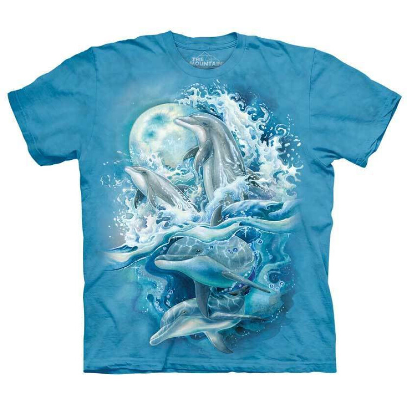 Tričko unisex The Mountain Bergsma Dolphins (delfíni) - modré, 3XL
