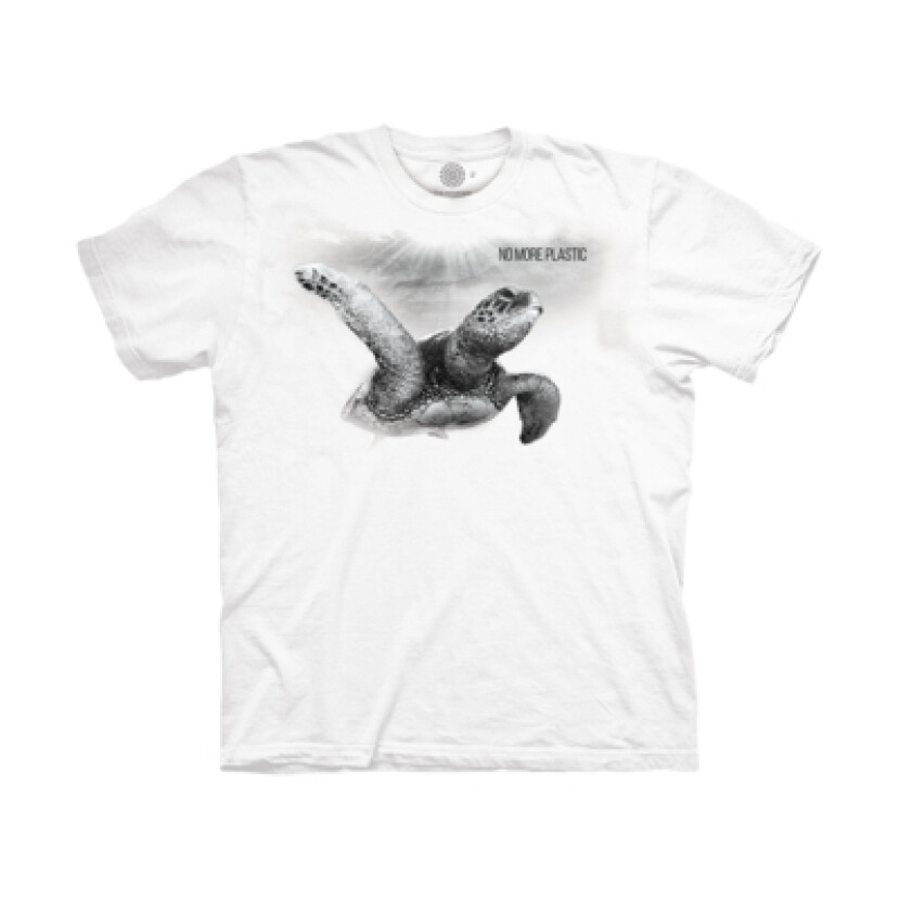 Tričko unisex The Mountain Turtle No More Plastic (želva) - bílé, 5XL