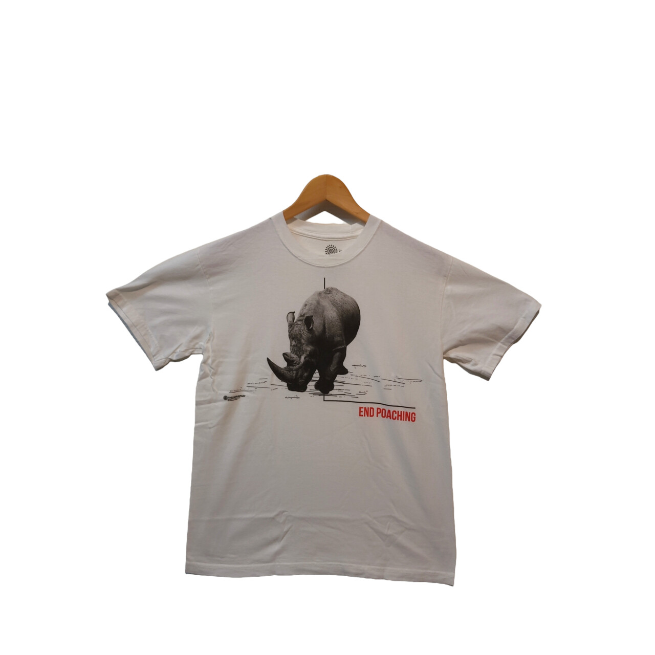 Tričko unisex The Mountain End Poaching Rhino (nosorožec) - bílé, 3XL