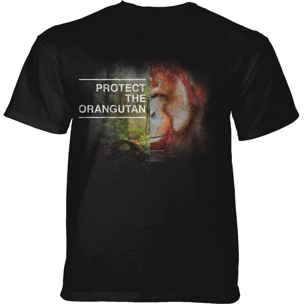 Tričko unisex The Mountain Protect Orangutan (orangutan) - černé, 3XL
