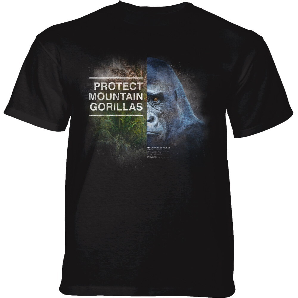 Tričko unisex The Mountain Protect Gorilla (gorila) - černé, 3XL