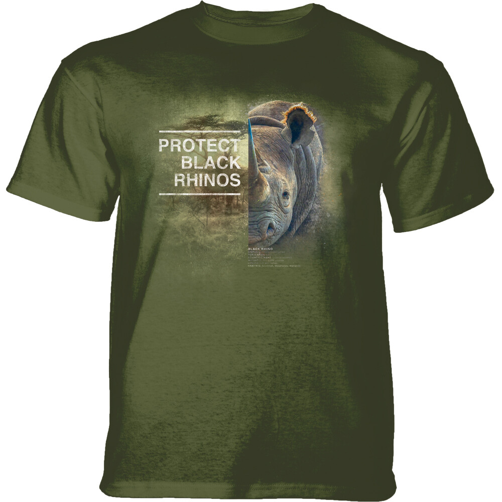 Tričko unisex The Mountain Protect Rhino (nosorožec) - olivové, 3XL