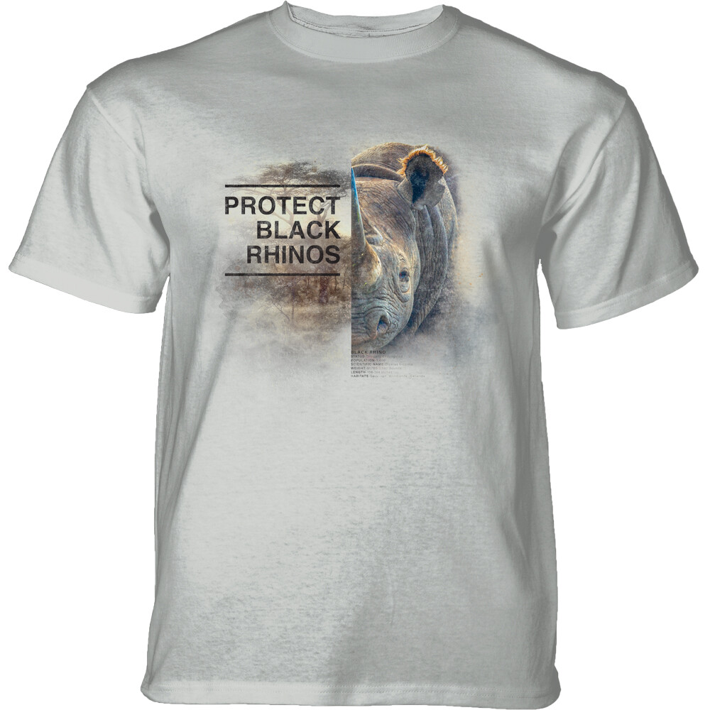 Tričko unisex The Mountain Protect Rhino (nosorožec) - světle šedé, 3XL