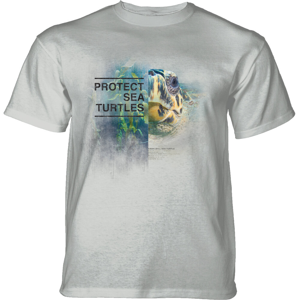 Tričko unisex The Mountain Protect Turtle (želva) - světle šedé, 3XL