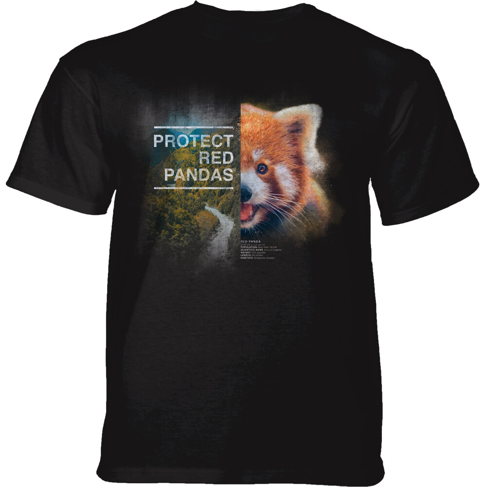 Tričko unisex The Mountain Protect Red Panda (panda červená) - černé, 3XL