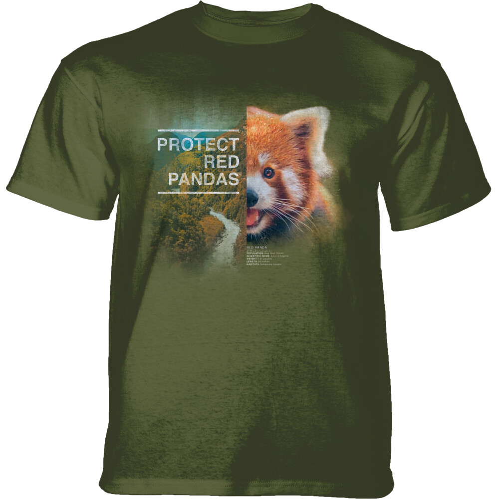 Tričko unisex The Mountain Protect Red Panda (panda červená) - olivové, 3XL