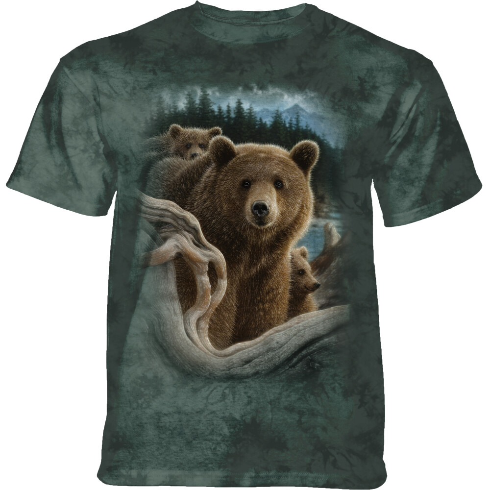 Tričko unisex The Mountain Backpacking Bear (medvědi) - olivové, L