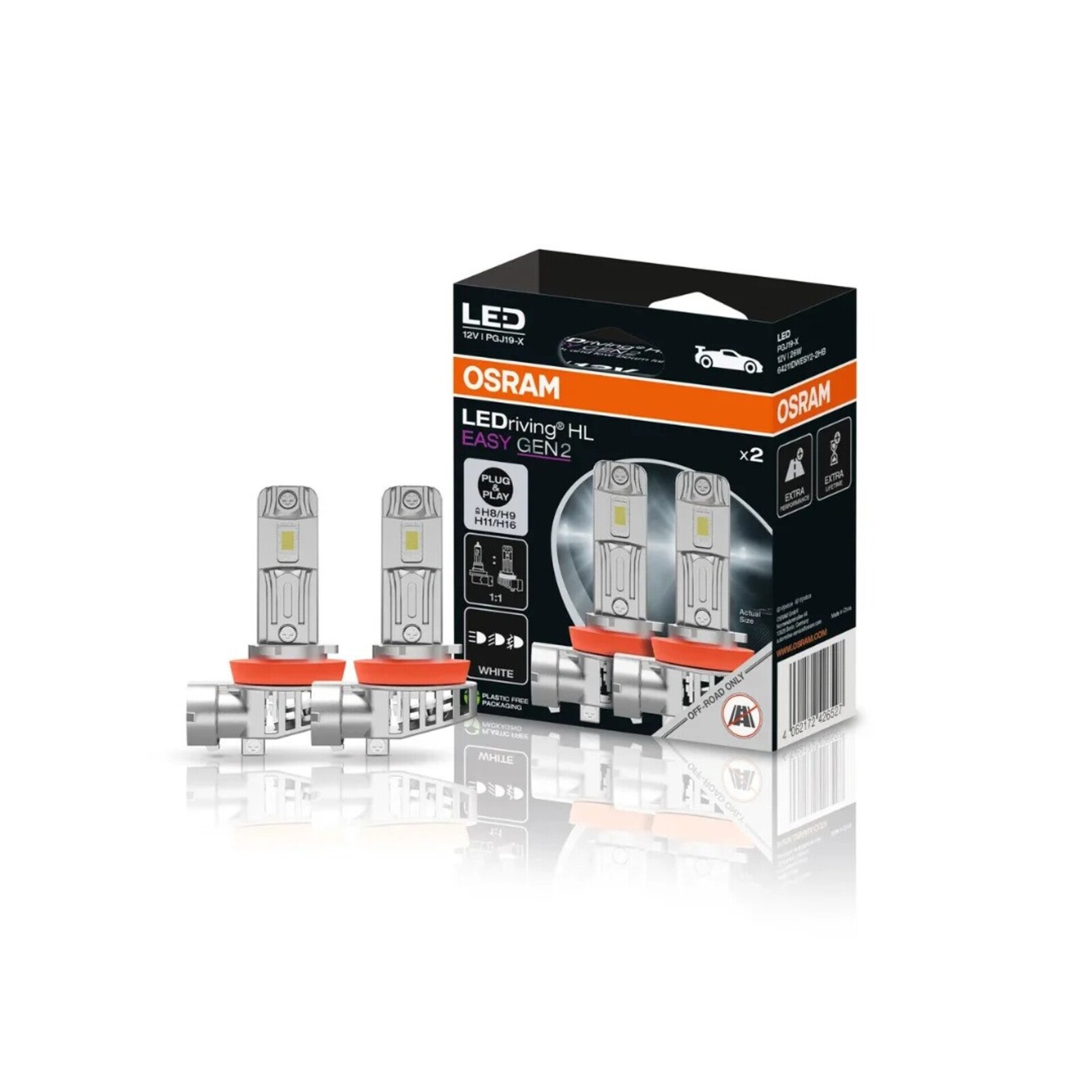 OSRAM LEDriving HL EASY Gen2 H8/H9/H11/H16 12V 8,2W 6000K NO ECE 2ks 64211DWESY2-2HB