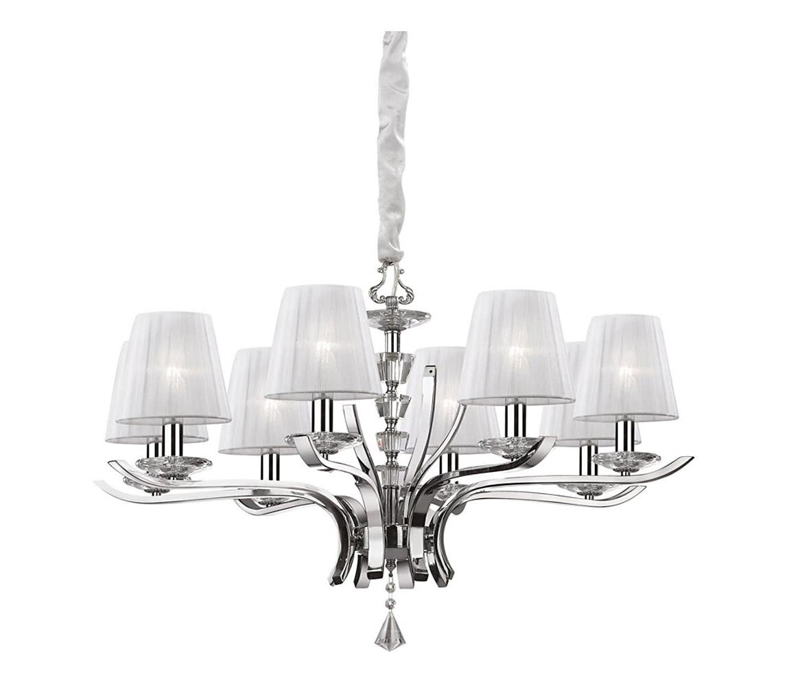 Ideal Lux - Lustr na řetězu PEGASO 8xE14/28W/230V pr. 76 cm lesklý chrom 59242