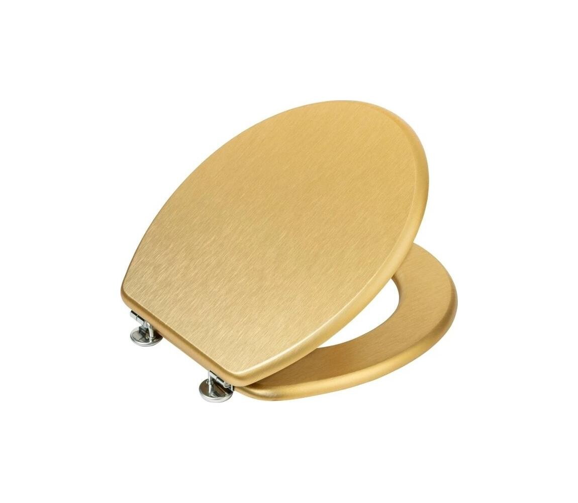 WENKO 26010100 - WC sedátko ALDENO 37x41 cm zlatá/stříbrná 26010100