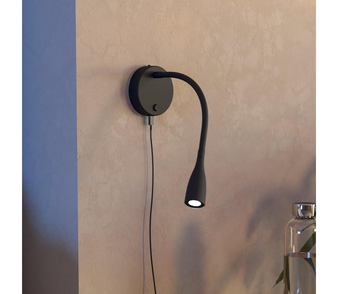 Eglo 901781 - LED Flexibilní nástěnná lampa s USB OLIVANDINO LED/3,8W/230V černá 901781