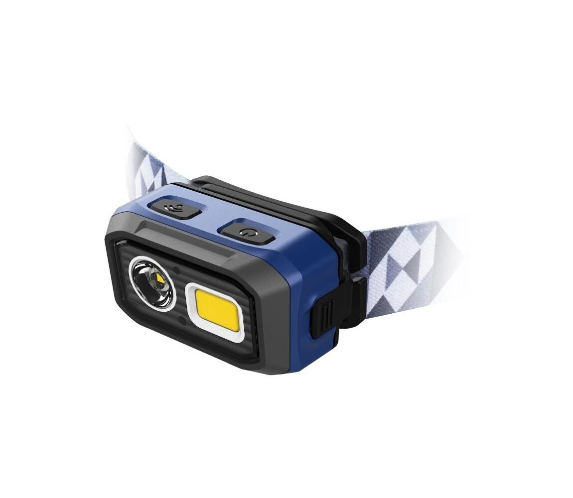 Viking - LED Stm. nabíjecí čelovka se senzorem LED/5V IPX4 400 lm 3xAAA/1000 mAh B6578