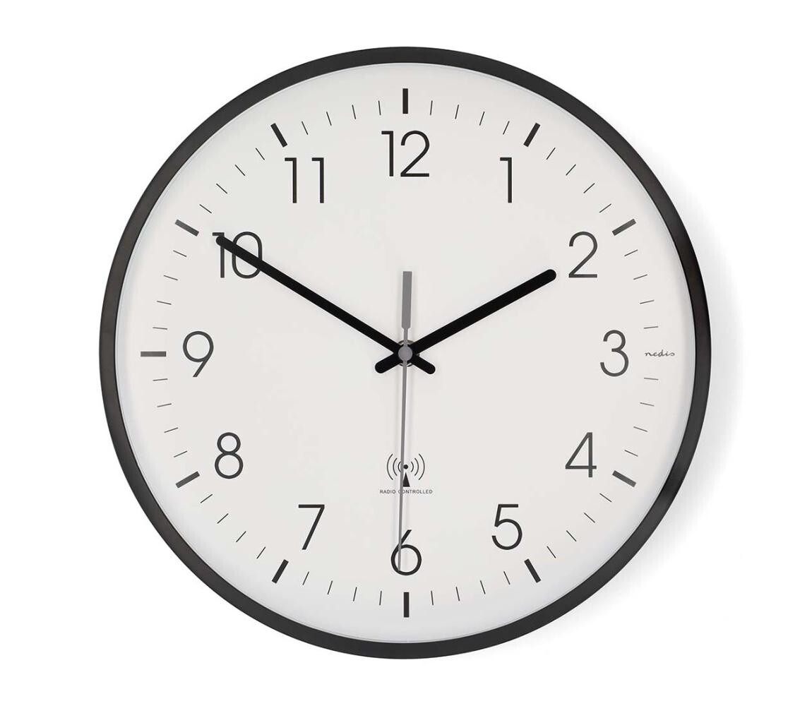 CLWA6226BK - Nástěnné hodiny pr. 30,5 cm 1xAA černá CLWA6226BK