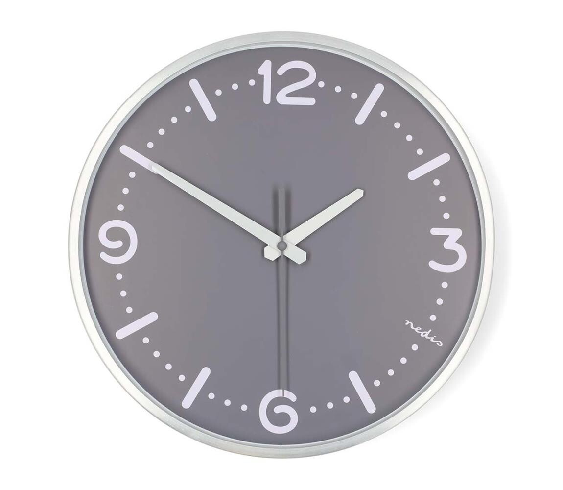 CLWA3226SS - Nástěnné hodiny pr. 30,5 cm 1xAA matný chrom CLWA3226SS