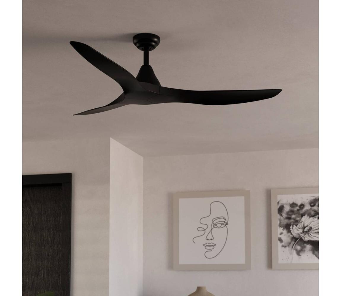 Eglo 35109 - Stropní látor PORTSEA pr. 132 cm černá + DO 35109