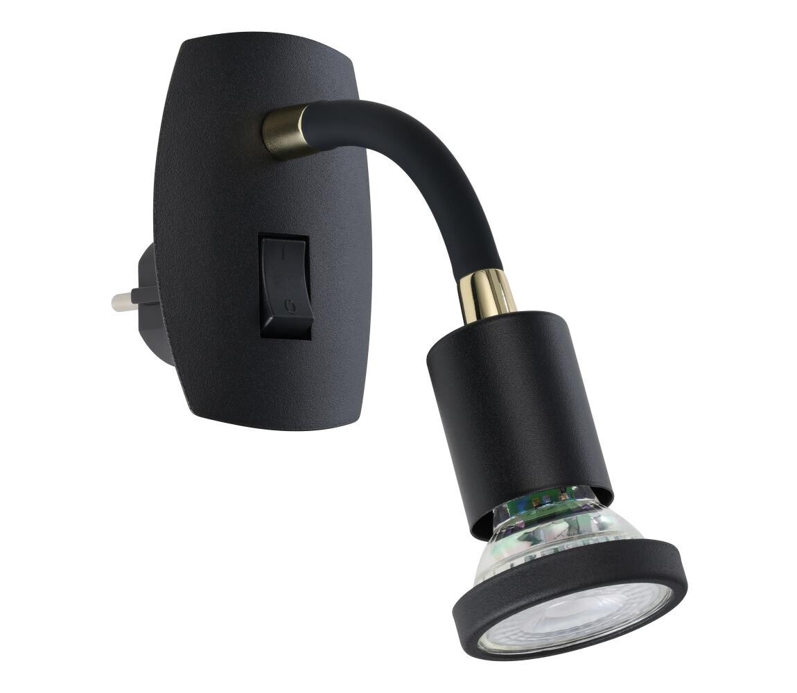 Eglo 300912 - LED Svítidlo do zásuvky PARRINI 1xGU10/4,5W/230V černá 300912