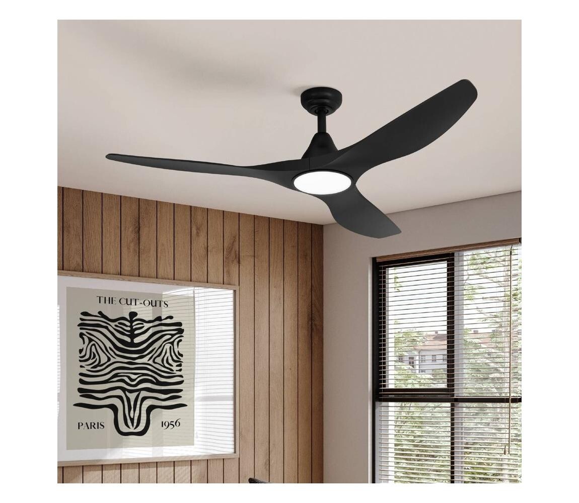 Eglo 35114 - LED Stropní látor PORTSEA LED/19W/230V pr.132cm černá + DO 35114