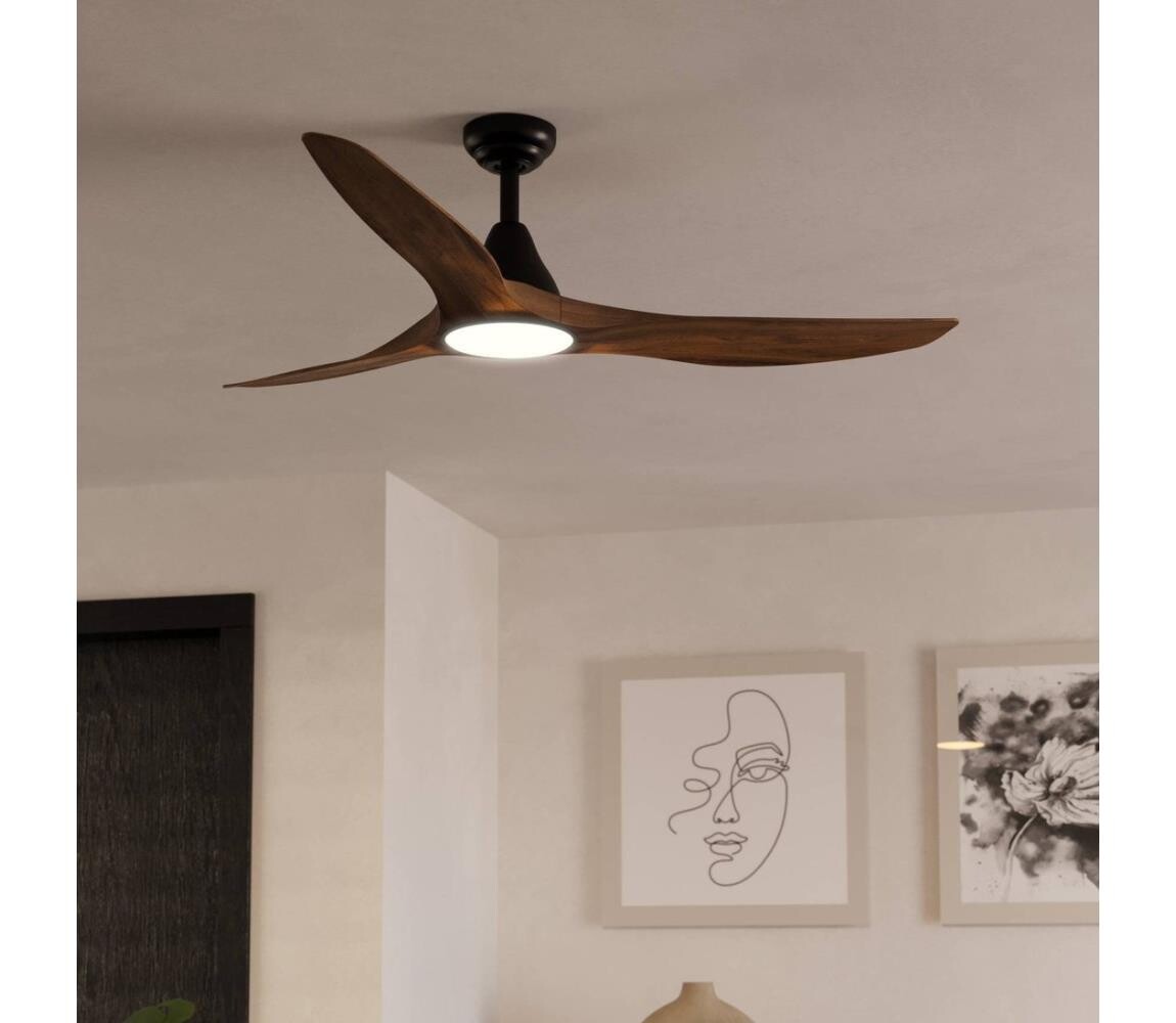 Eglo 35113 - LED Stropní látor PORTSEA LED/19W/230V pr.132cm hnědá + DO 35113