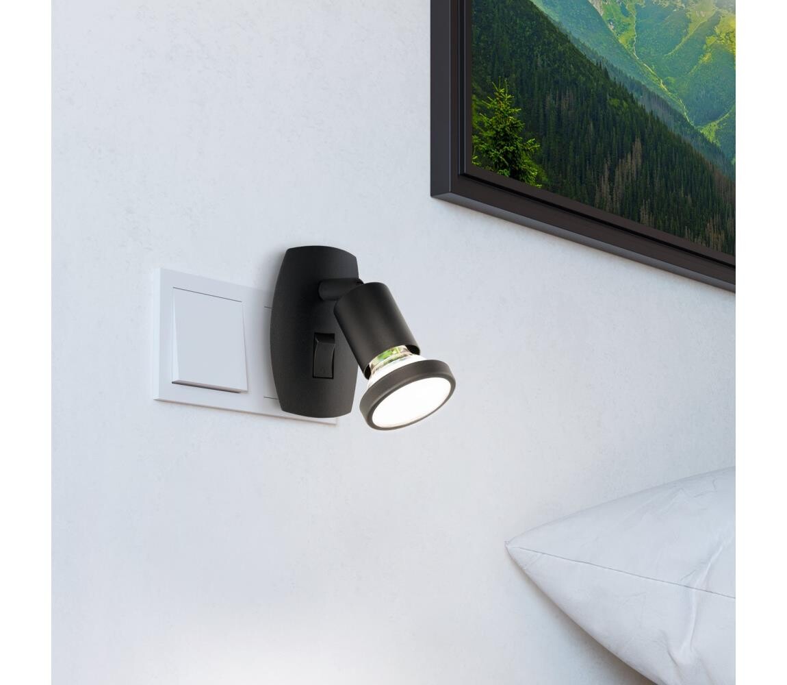 Eglo 300911 - LED Svítidlo do zásuvky PARRINI 1xGU10/4,5W/230V černá 300911