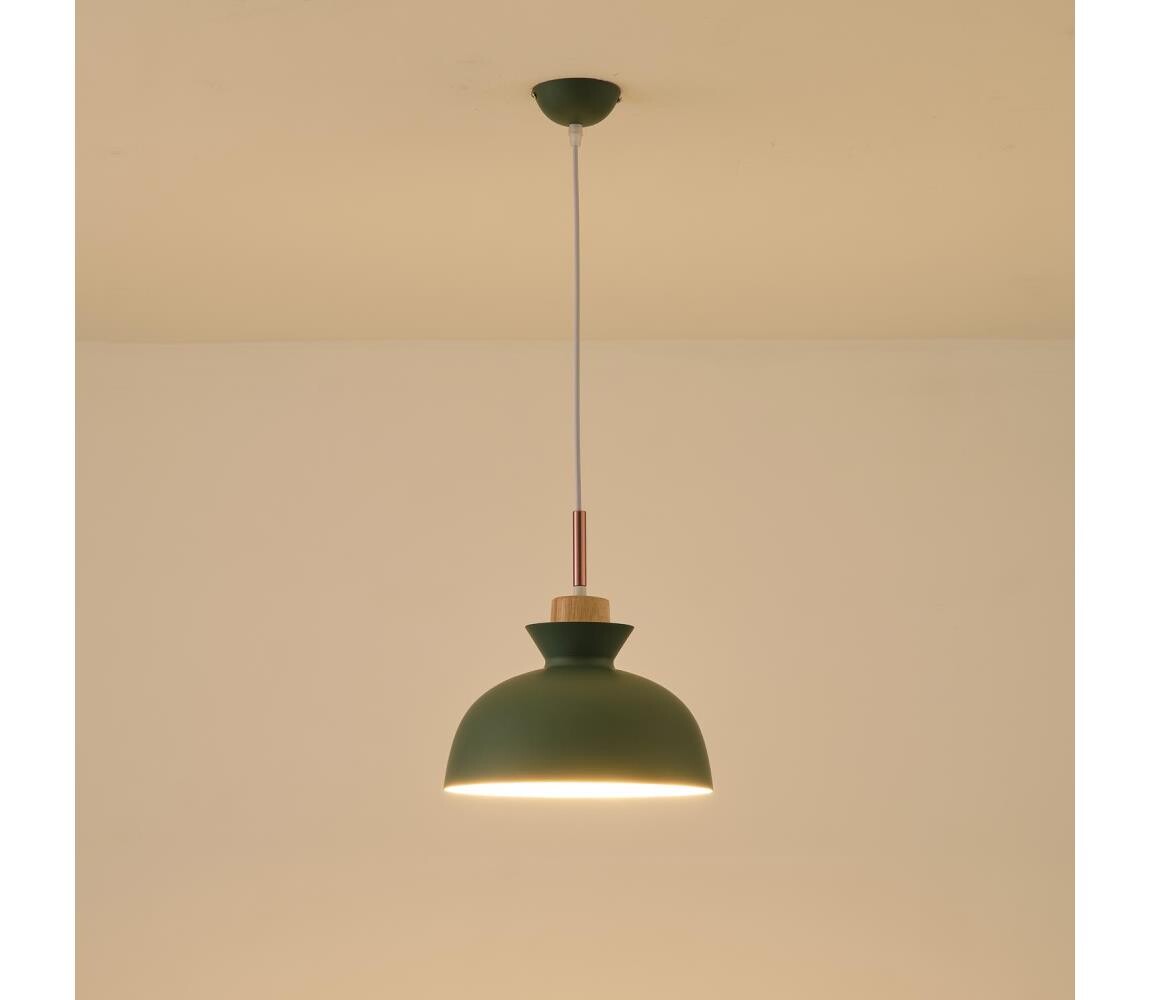 Eurolamp Lustr na lanku SIMPLO 1xE27/15W/230V zelená pr. 28 cm 144-24136