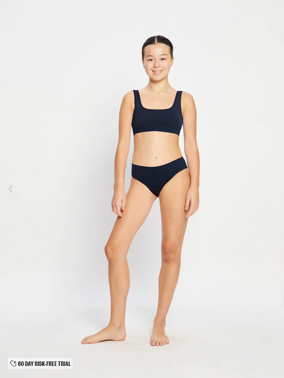 Dívčí menstruační plavky Modibodi Performence Bikini Brief Super Navy Blue spodní díl (DMPMPBBSNB) 10-12 let