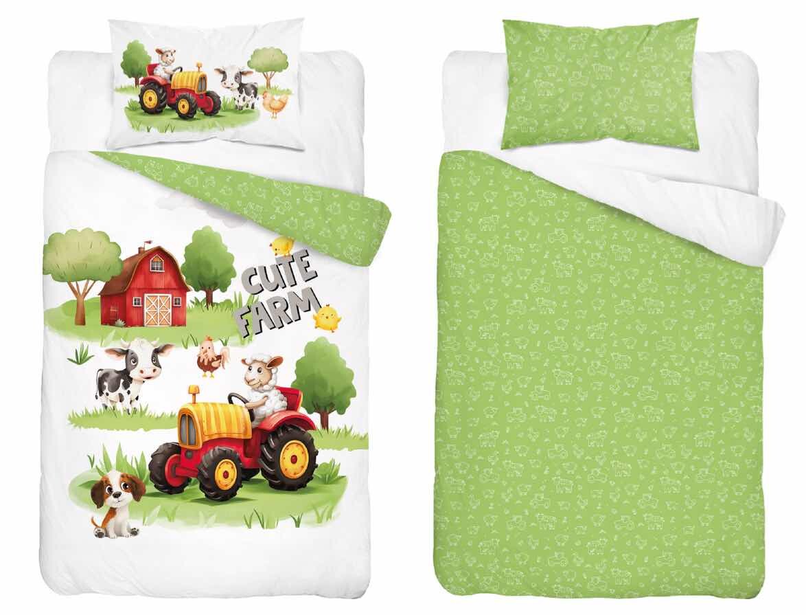 Detexpol Povlečení do postýlky 100x135 + 40x60 cm - Roztomilá farma