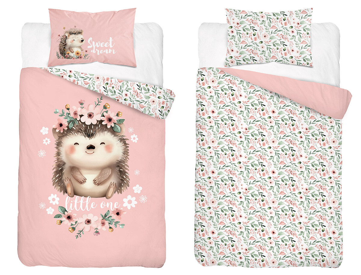 Detexpol Povlečení do postýlky 100x135 + 40x60 cm - Roztomilý ježeček
