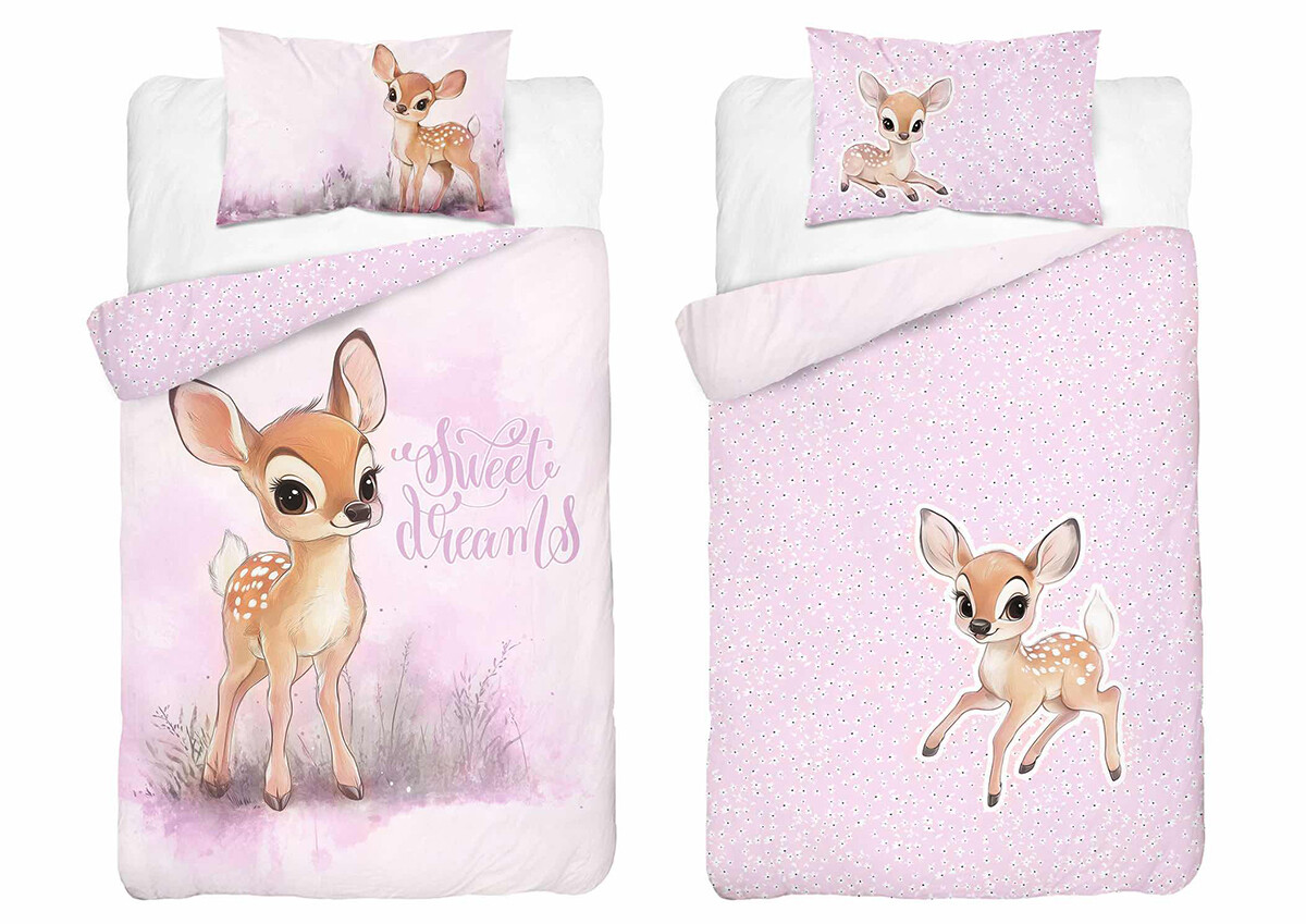 Detexpol Povlečení do postýlky 100x135 + 40x60 cm - Roztomilý srneček