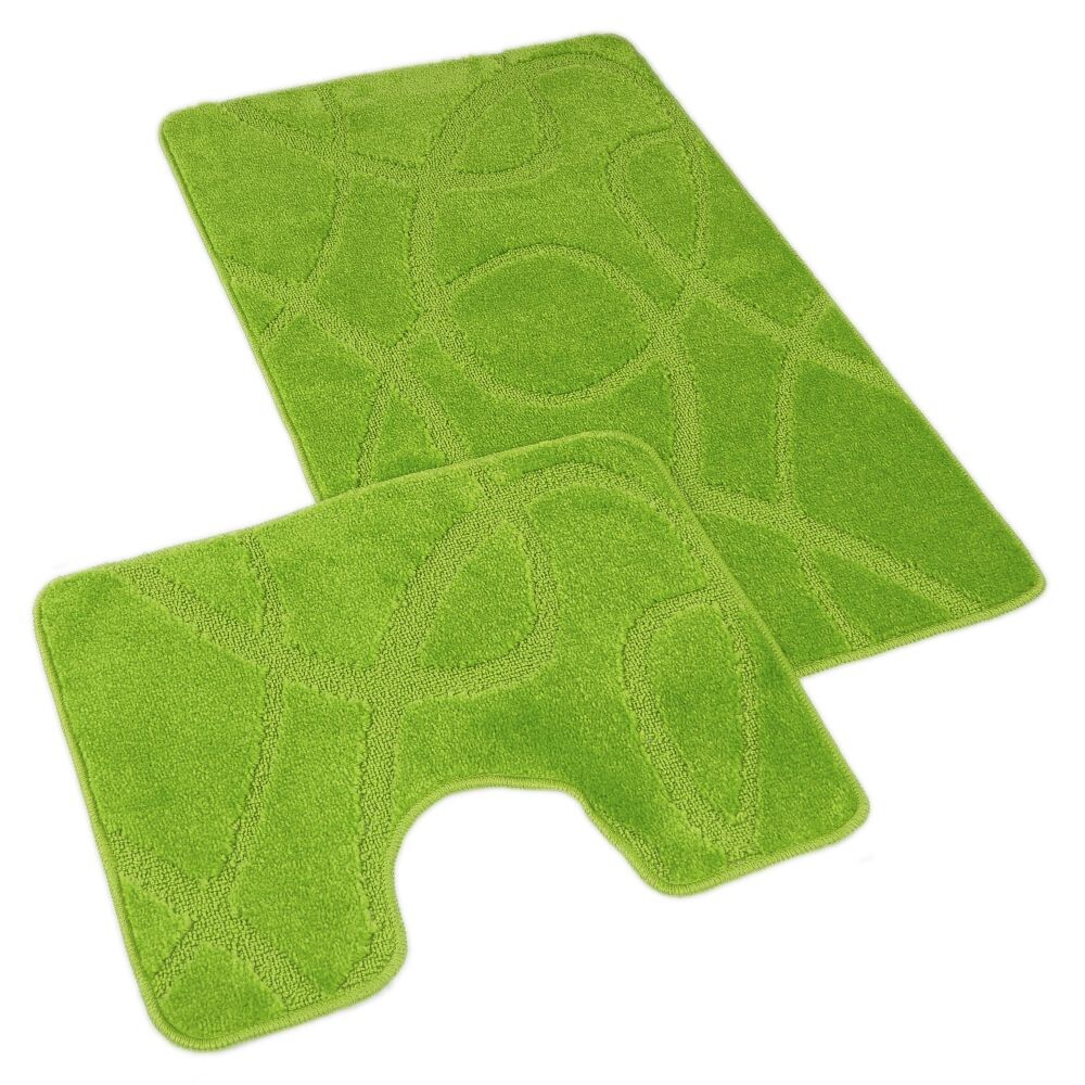 Kvalitex Koupelnová a WC předložka 60x100 + 60x50 cm - Elipsy zelené