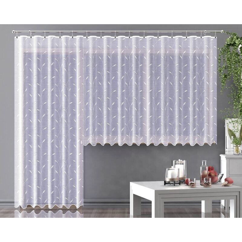 Záclona žakárová, Olivia metráž, bílá 140 cm