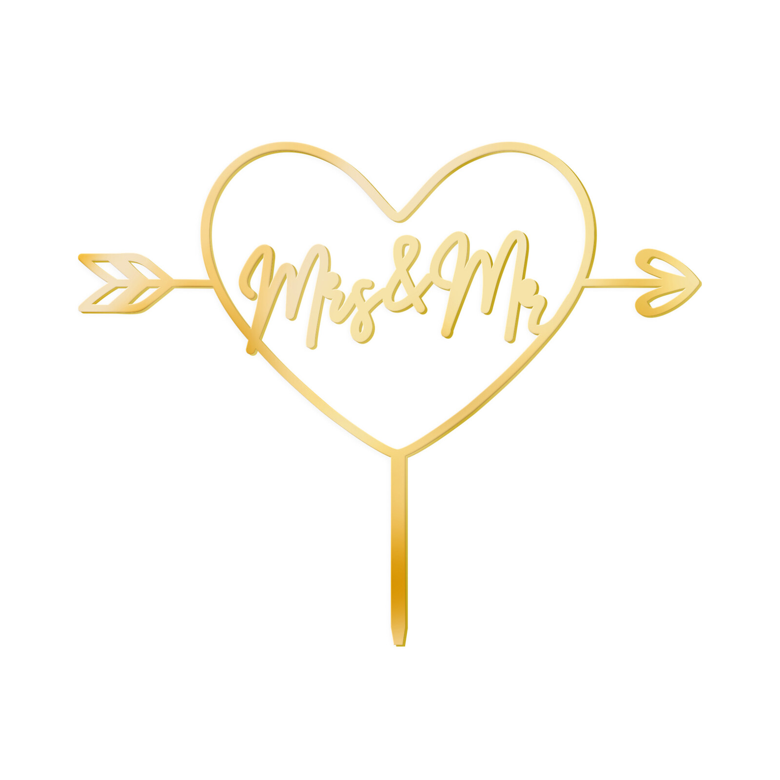 Zápich svatební Mrs a Mr v srdci zlatý Albi