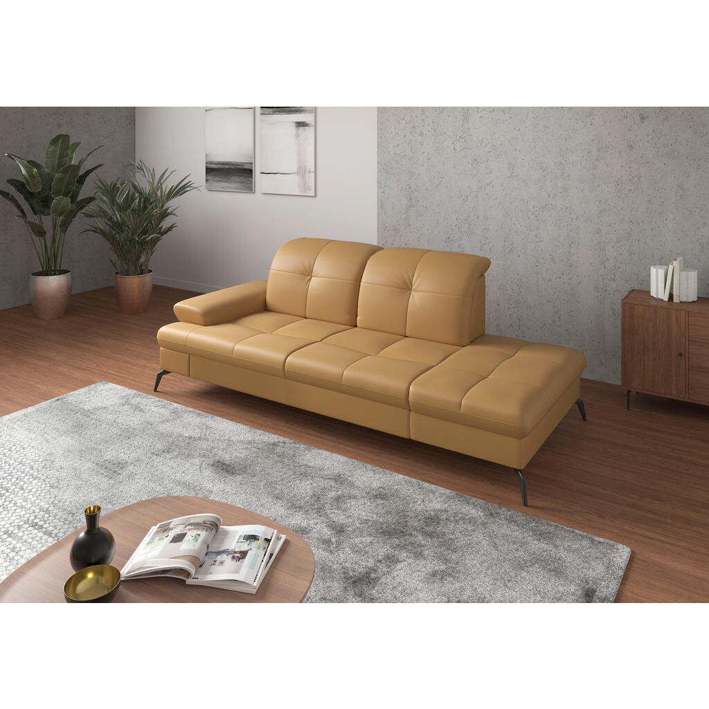 Sit & More LENOŠKA, textil, kůže, curry žlutá