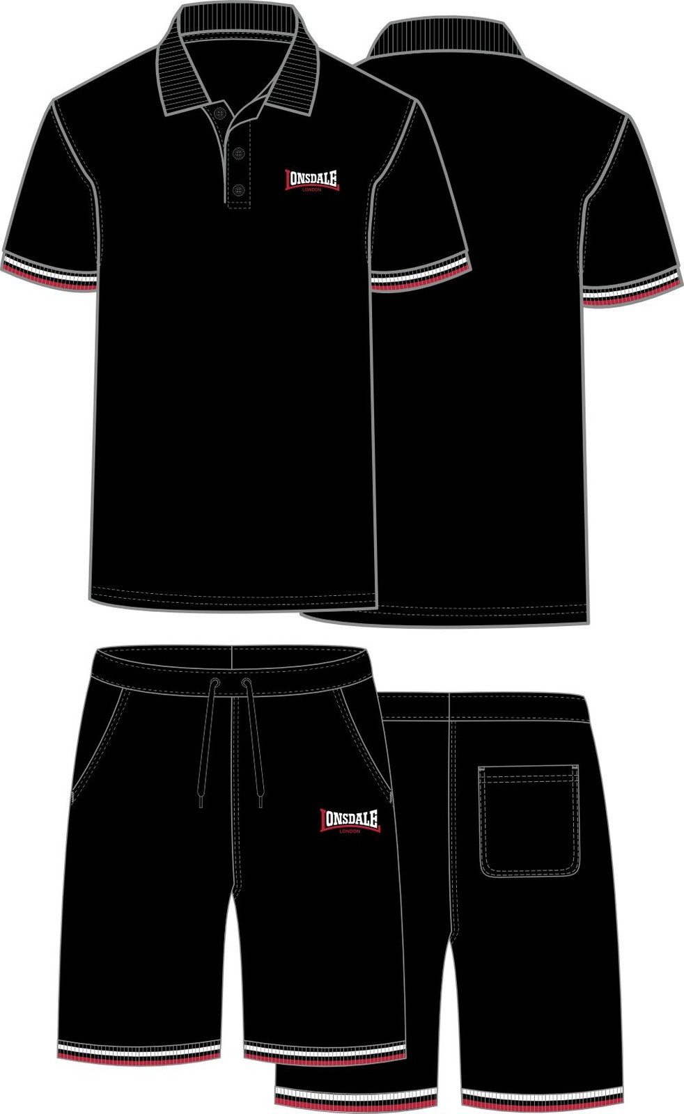 Lonsdale pánská souprava polokošile a šortky